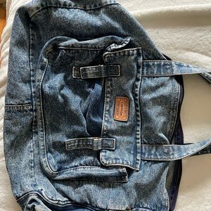 Denim duffel bag never used